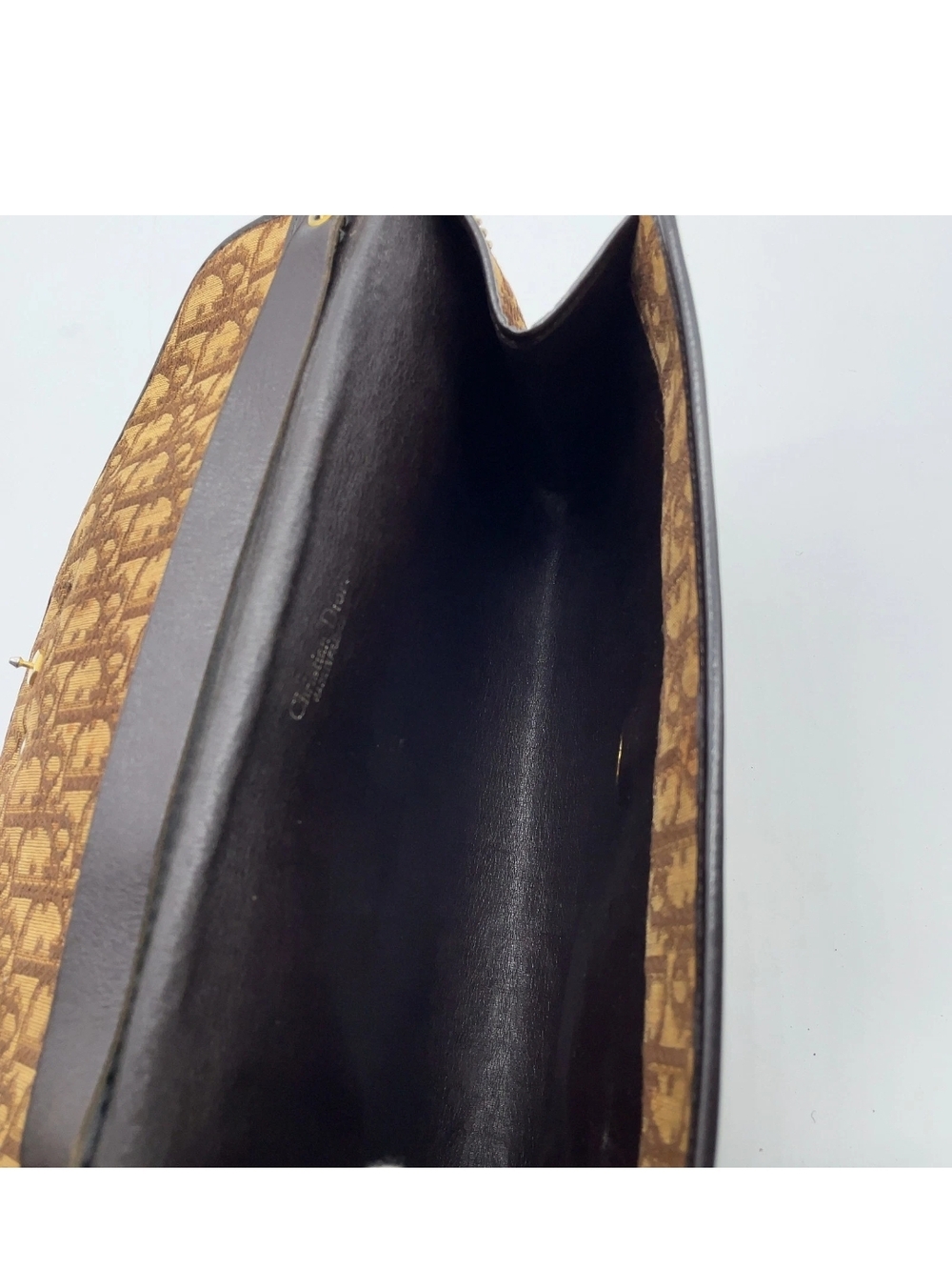 Dior Brown Monogram Chain Shoulder Clutch - Picture 6 of 11